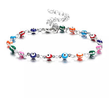 Load image into Gallery viewer, Colorful Evil Eye Anklet