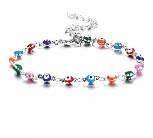 Colorful Evil Eye Anklet