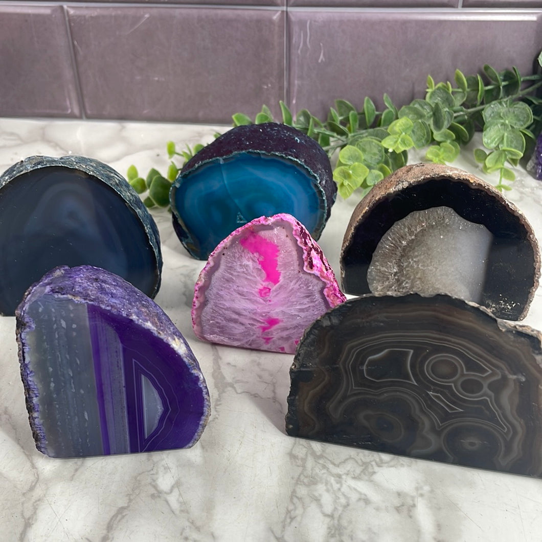 Dyed Agate Geode Half
