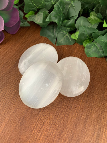 Selenite Palm Stone