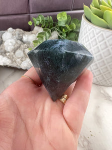 Moss Agate Diamond Carving