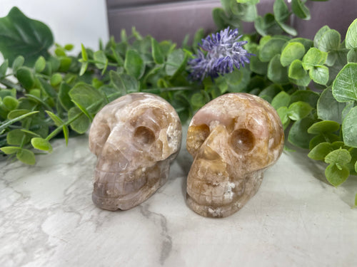 Flower Agate Skull