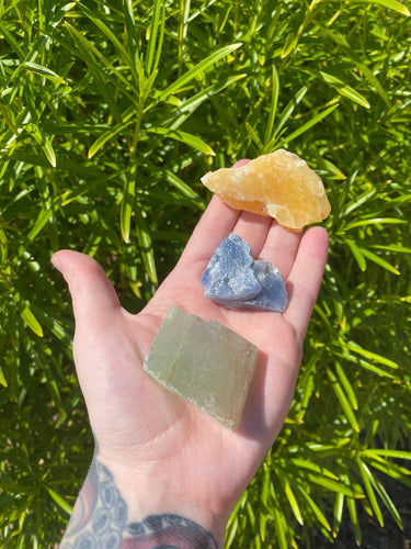 Raw Calcite (1) | Orange, Blue or Green Calcite