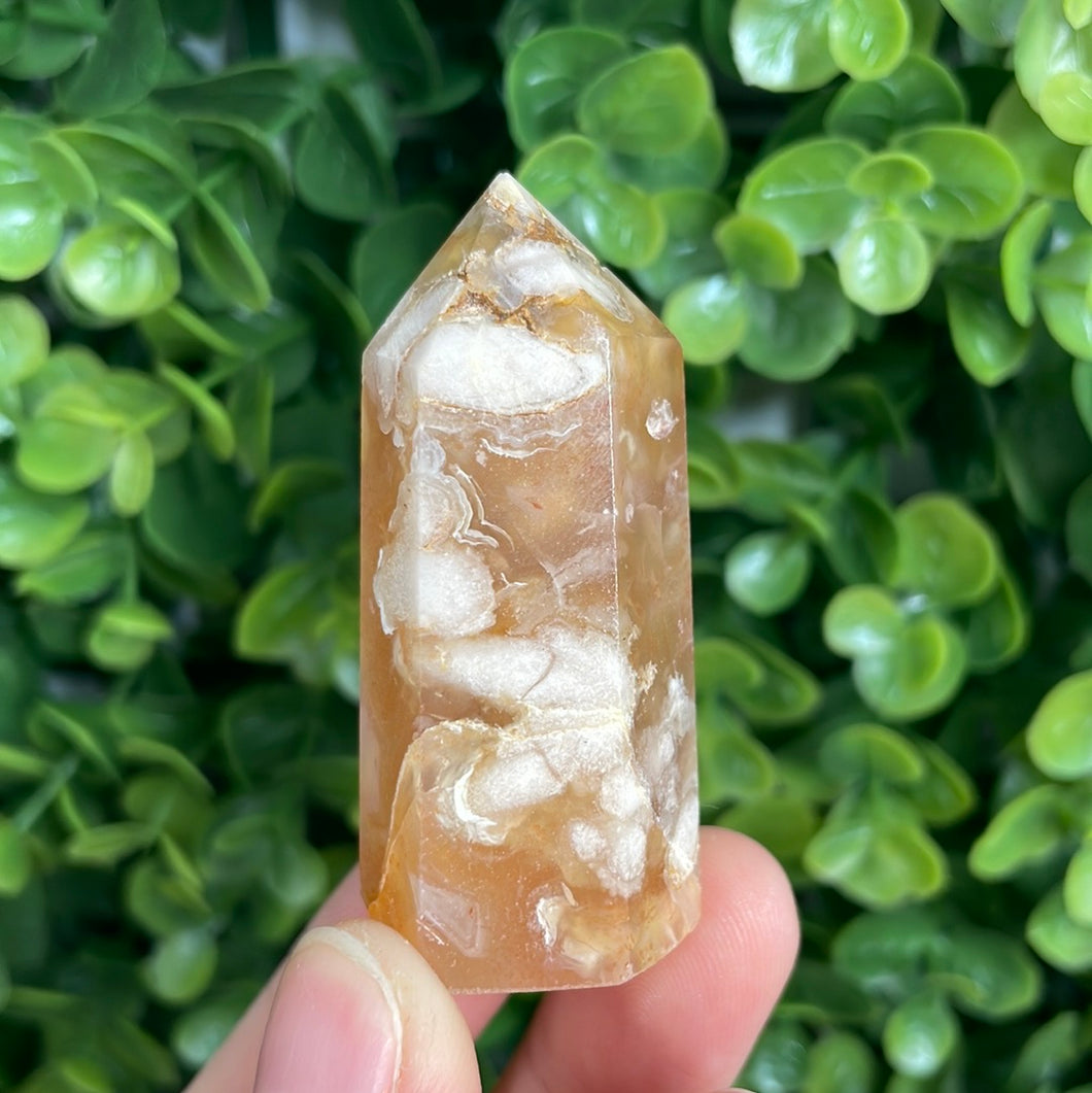 Carnelian And Flower Agate Tower