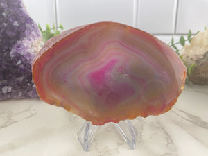 Pink Dyed Agate Slab