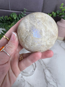 Blue Flash Moonstone Sphere