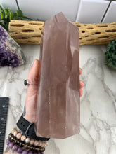 Load image into Gallery viewer, Lavender Rose Quartz Tower
