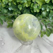 Load image into Gallery viewer, Lemon Serpentine Sphere