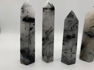 Black Tourmaline & Quartz Tower (3-4 inch)