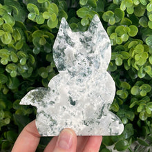 Load image into Gallery viewer, Moss Agate Cat Carving