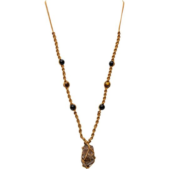 Tiger Eye & Obsidian necklace