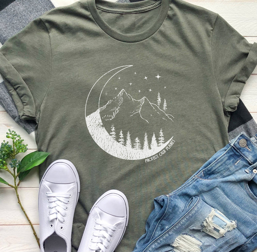 Olive Green Protect Our Planet Unisex Shirt