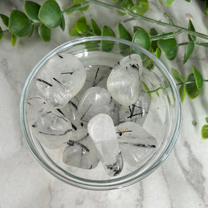 Tumbled Tourmaline and Quartz