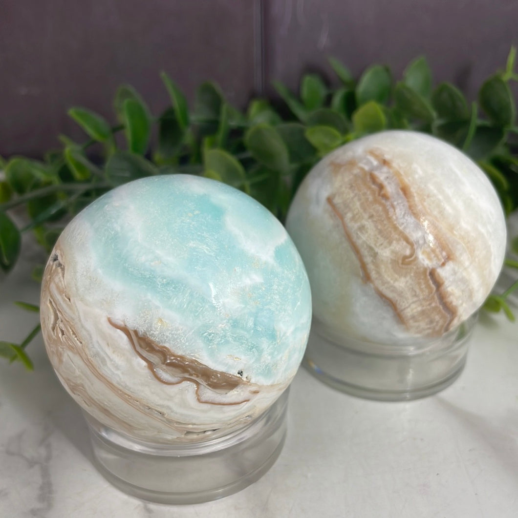 Blue Aragonite Sphere