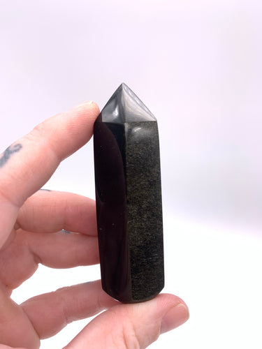 Golden Sheen Obsidian Wand