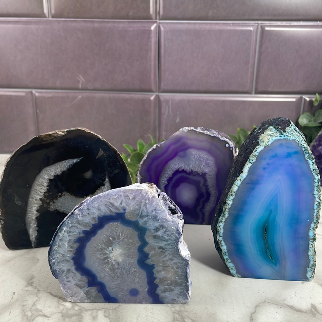 Dyed Agate Geode Half